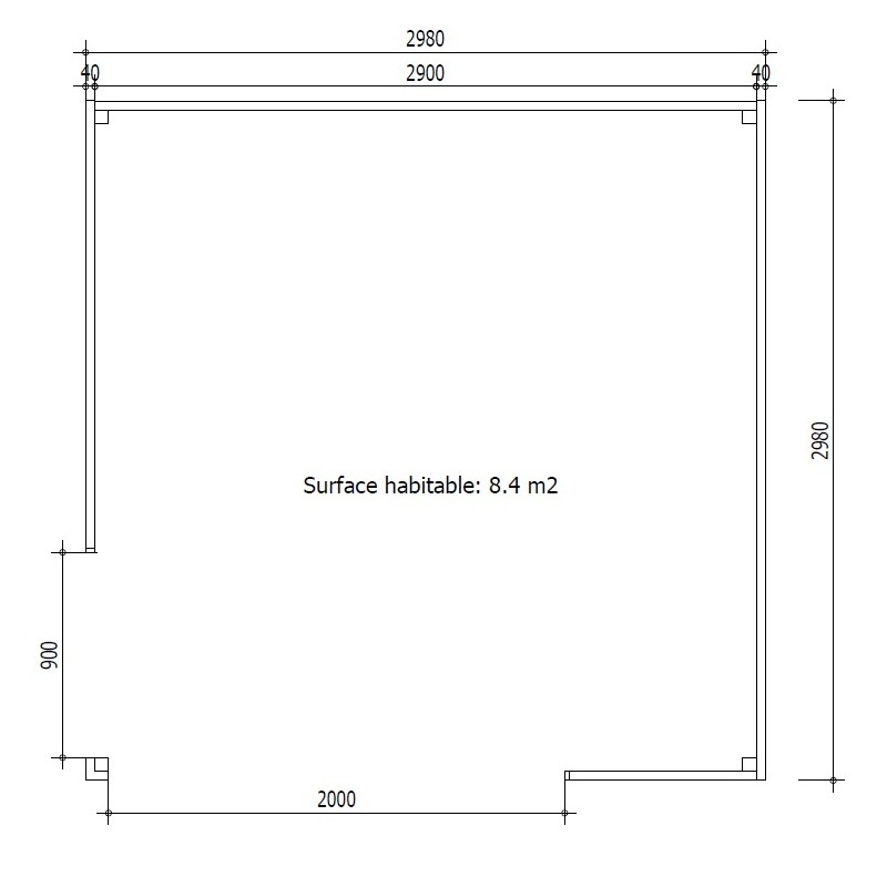 Bureau de jardin en bois massif 8,88m² – madriers 40mm traités teintés marron – Image 8