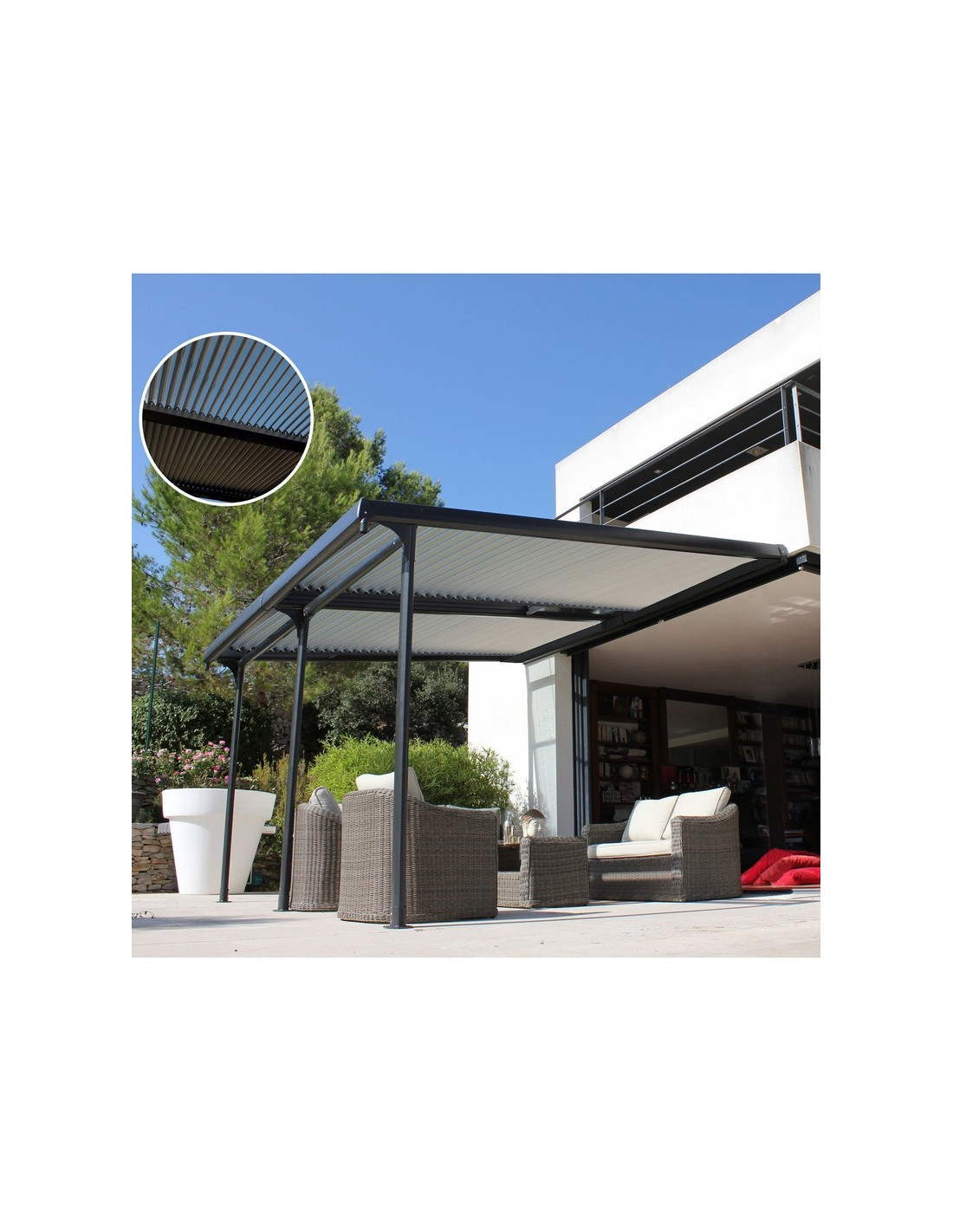 Couverture polycarbonate coulissante pour pergola Azura (sans structure) – Image 5