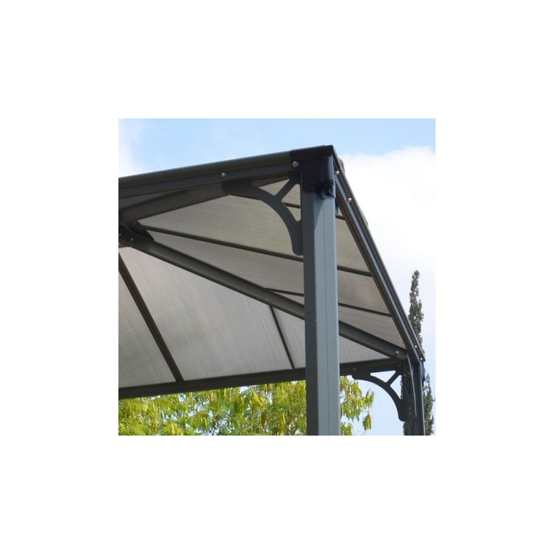 Tonnelle de jardin 3x3m en alu gris anthracite et polycarbonate – Image 3