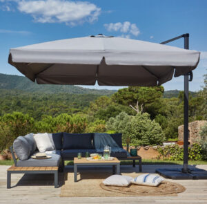 Set parasol deporté, carré, MILAN