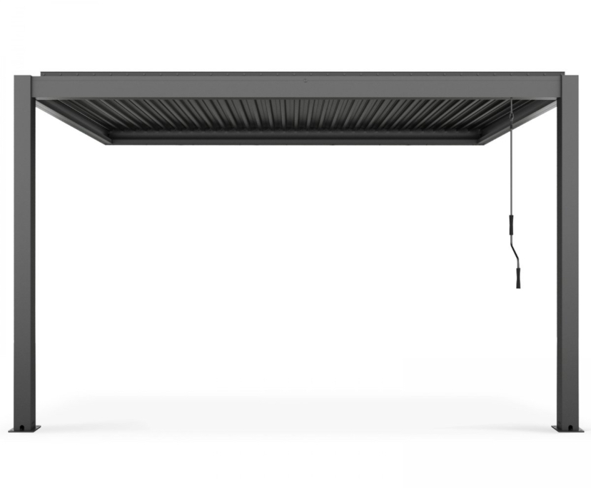 Pergola bioclimatique adossée 4x3m en aluminium blanc avec 1, 2 ou 3 stores, OIA – Image 6