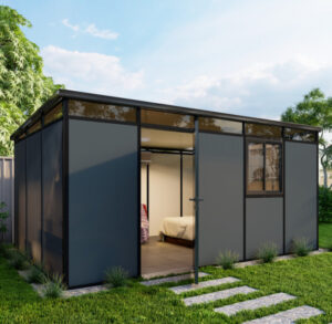 Abri de jardin modulaire isolé 5x3m anthracite et noir - plancher inclus - Everbox