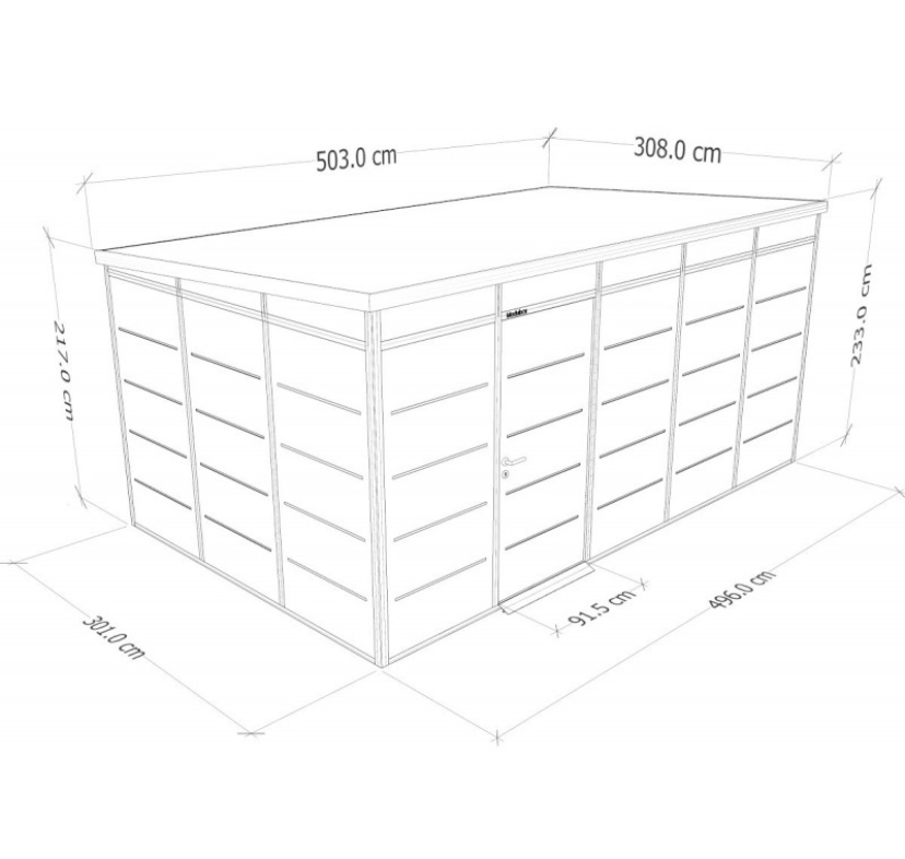 Abri de jardin modulaire isolé 5x3m anthracite et noir - plancher inclus - Everbox – Image 3